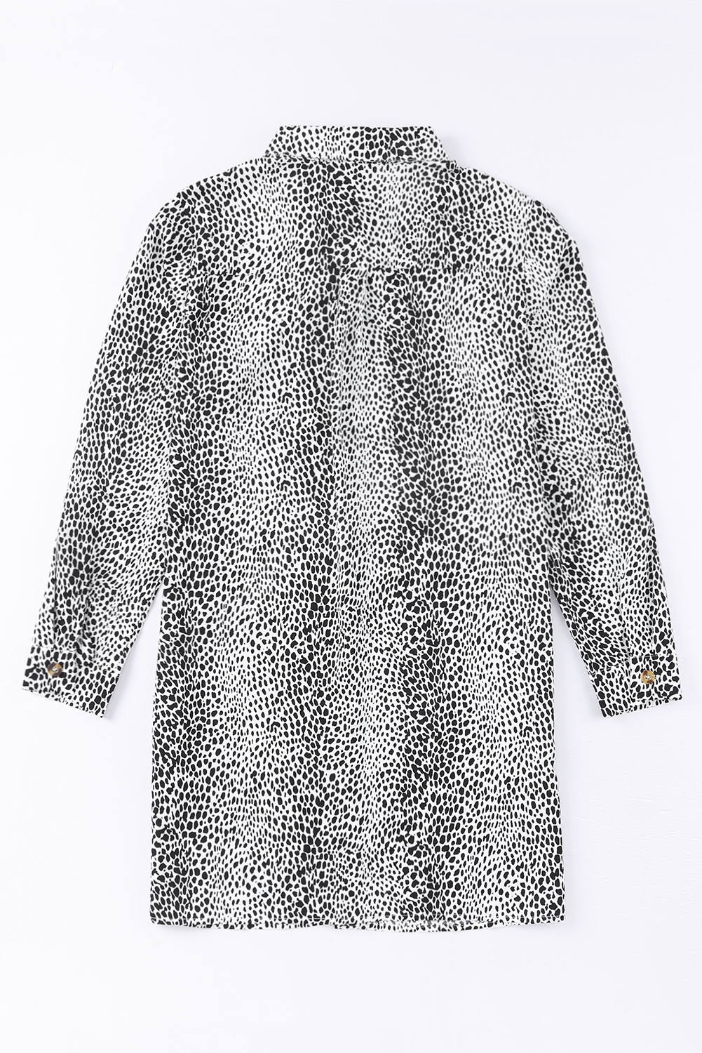 Long Sleeve Leopard Animal Print Shirt Dress