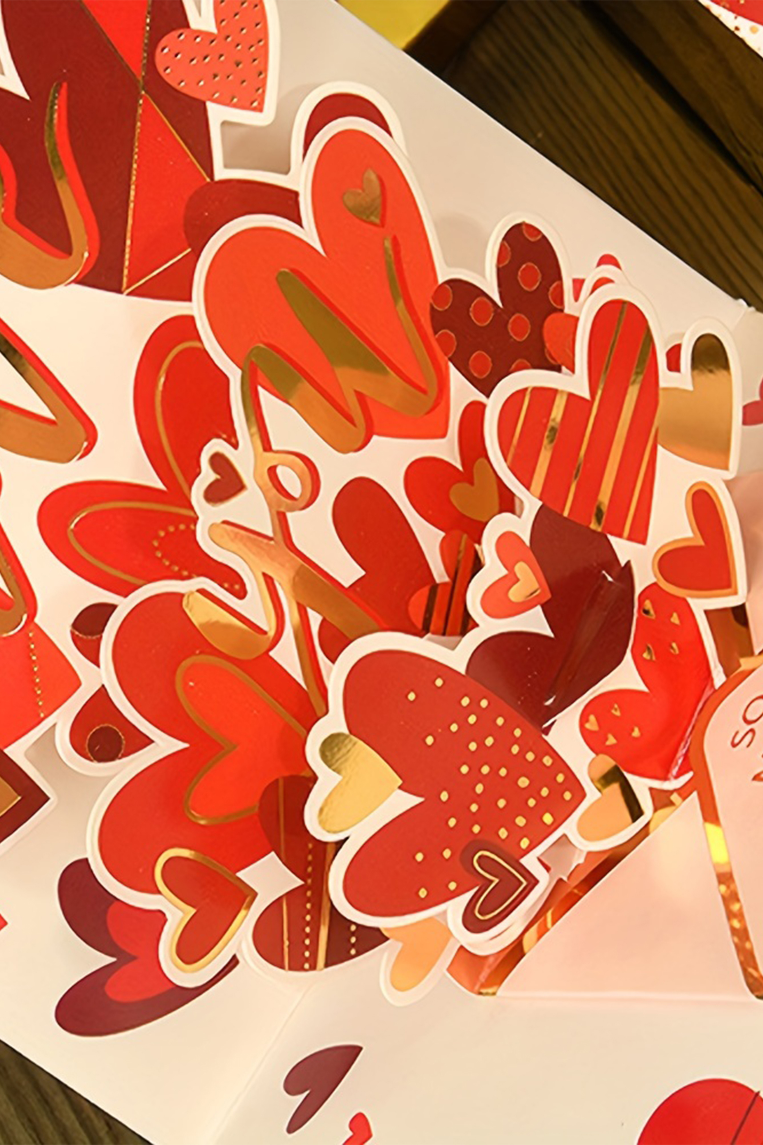 Fiery Red Love You Valentines Day Pop Card