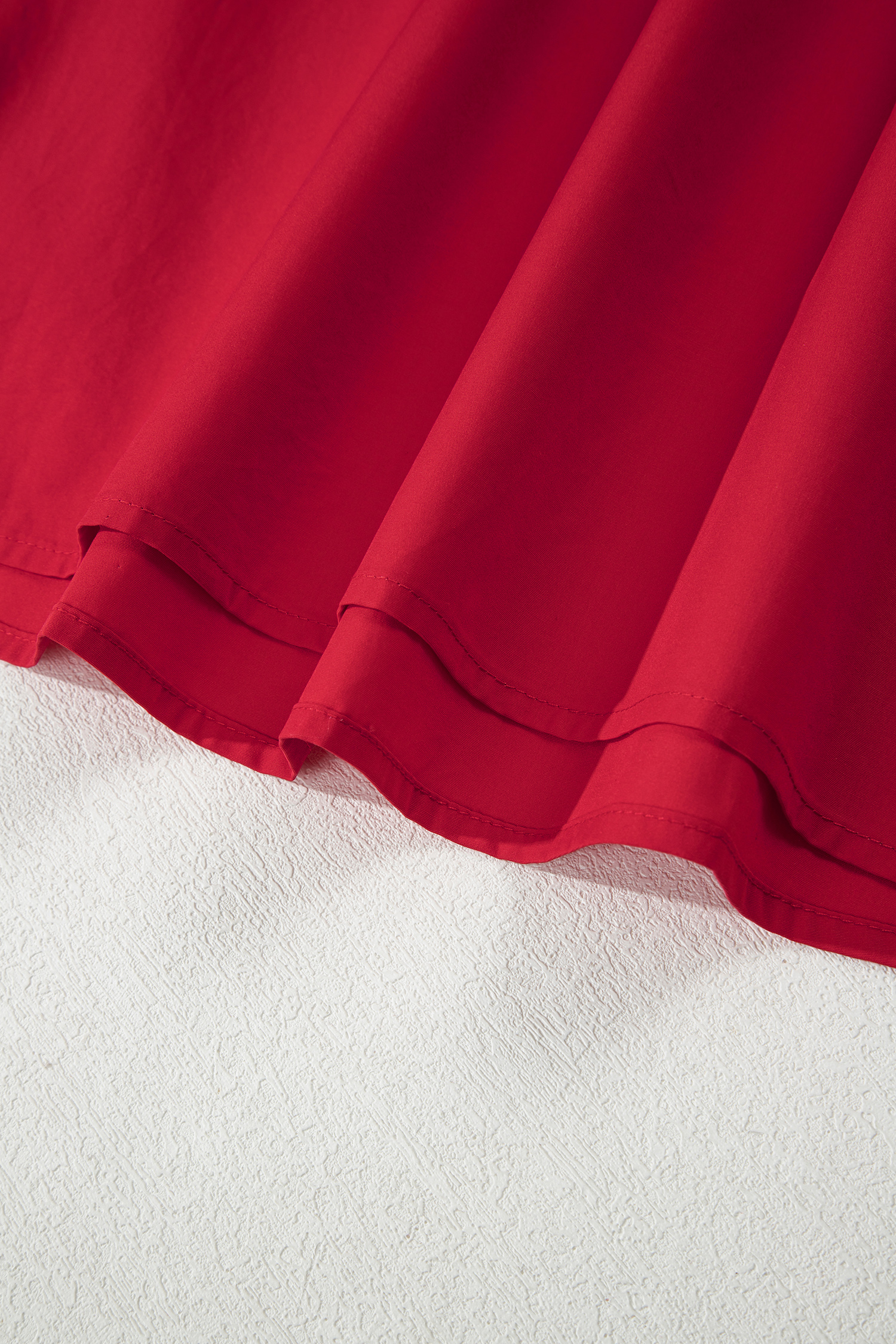 Four Leaf Clover Striped Trim Ruffle Split Neck Long Sleeve Blouse