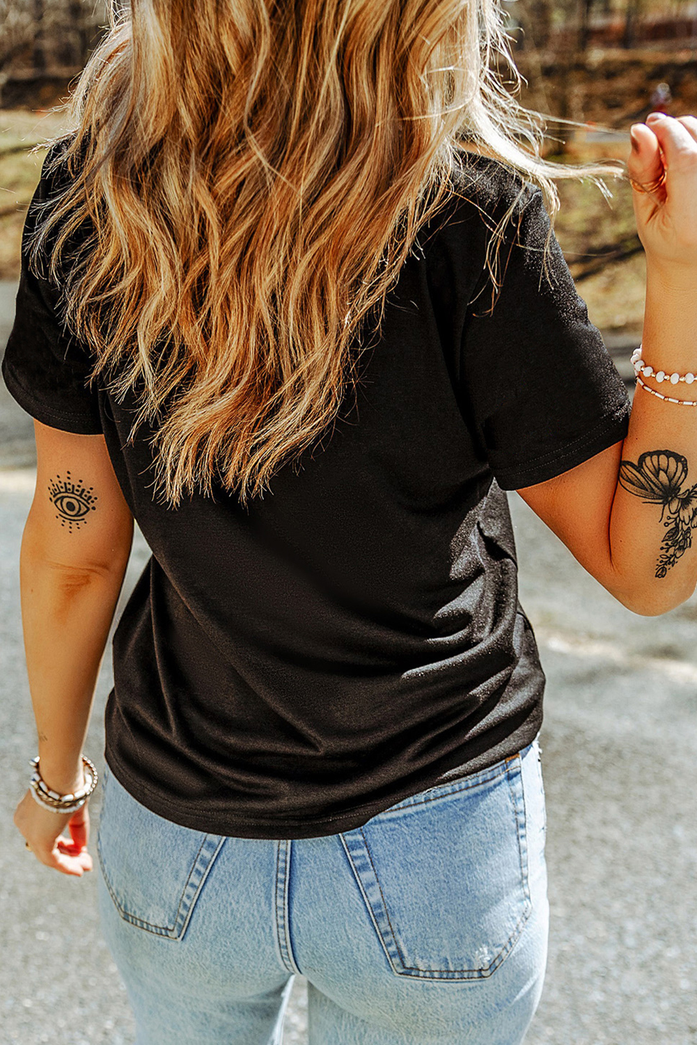 Black Chenille Pumpkin Patched Playful Halloween T Shirt