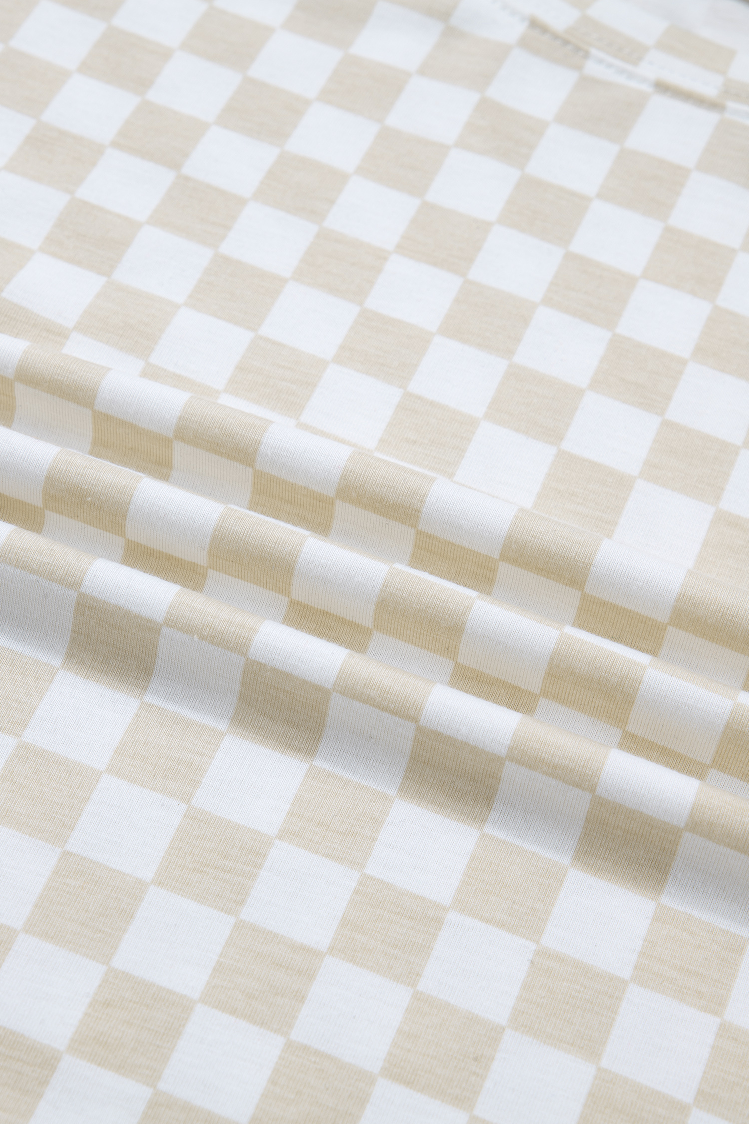 Khaki Checkered Print Half Sleeve Tee 2pcs Lounge Pant Set