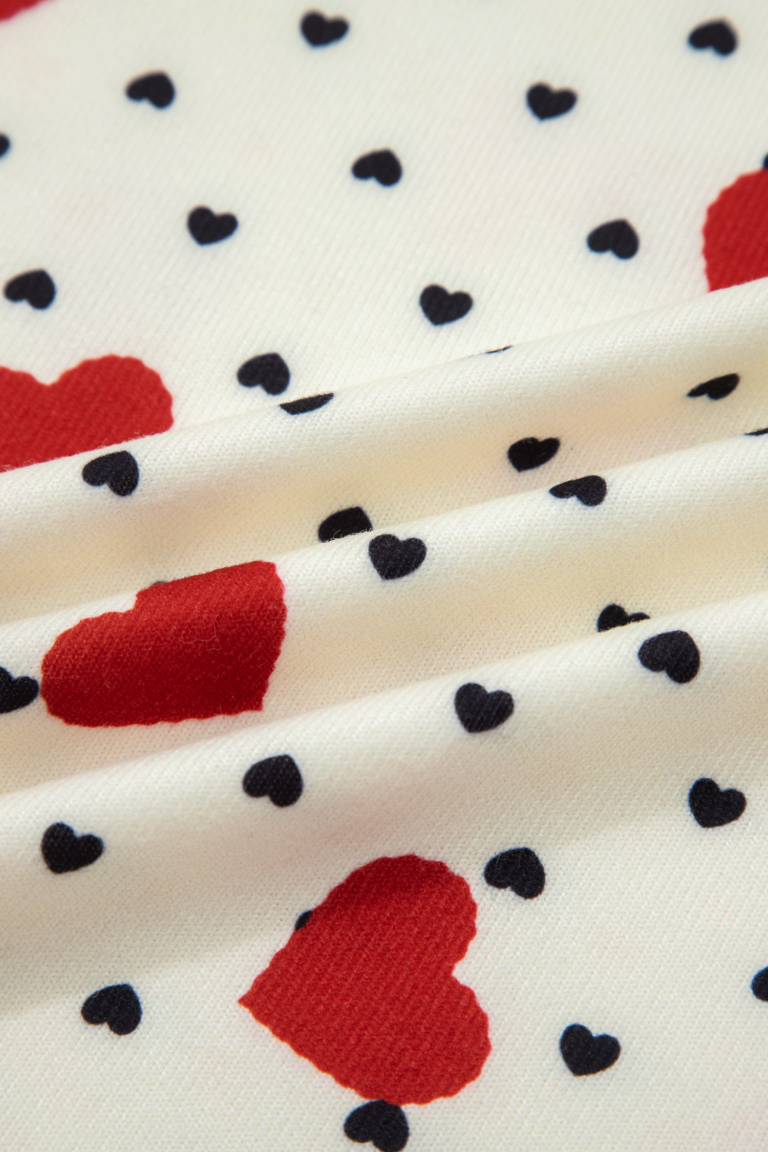 Red Dotted Heart Festive Valentine Blouse