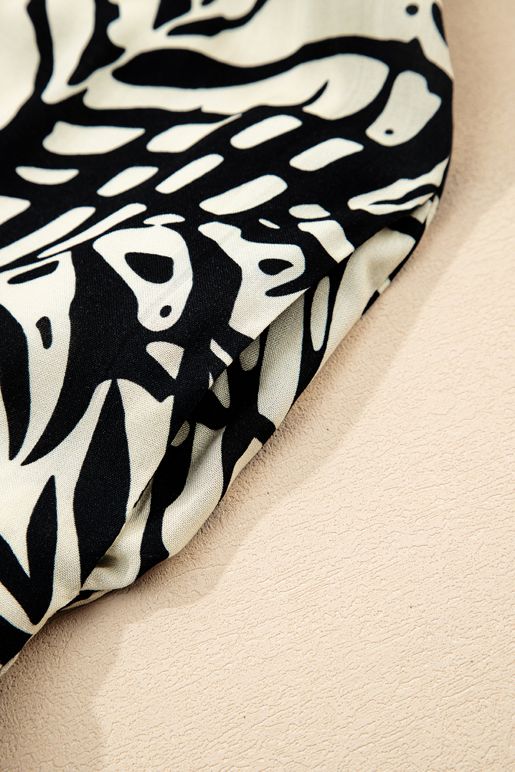 Khaki Tropical Palm Print Wrapped V Neck Spaghetti Straps Tiered Dress