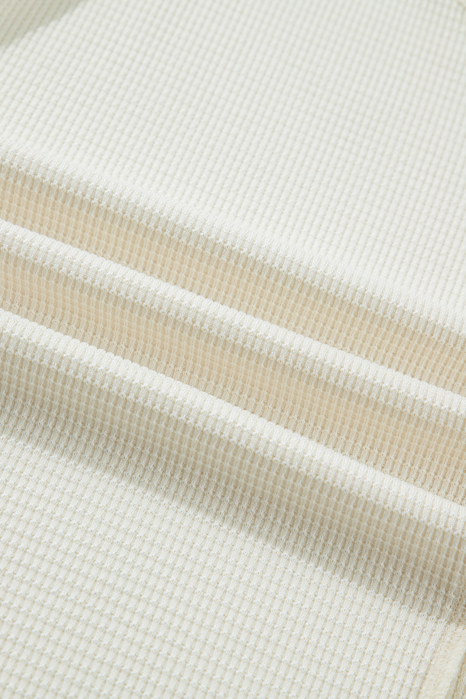 Beige Thermal Knit Lace Ruched Patchwork Long Sleeve V Neck Top