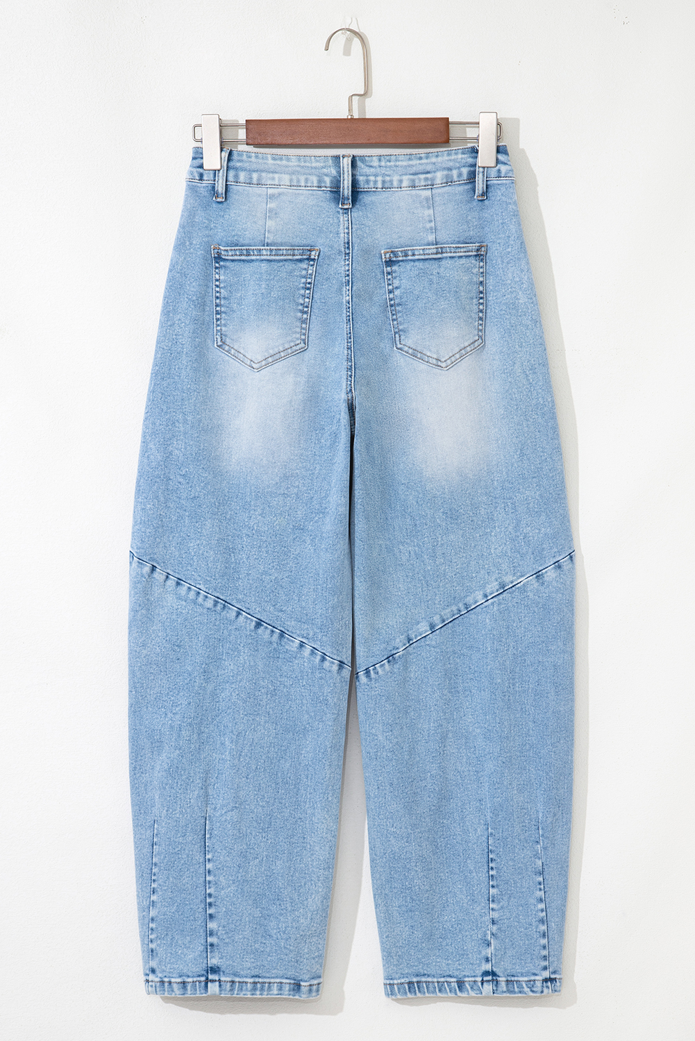 Beau Blue Flower Patched Light Wash Cropped High Waist Jeans