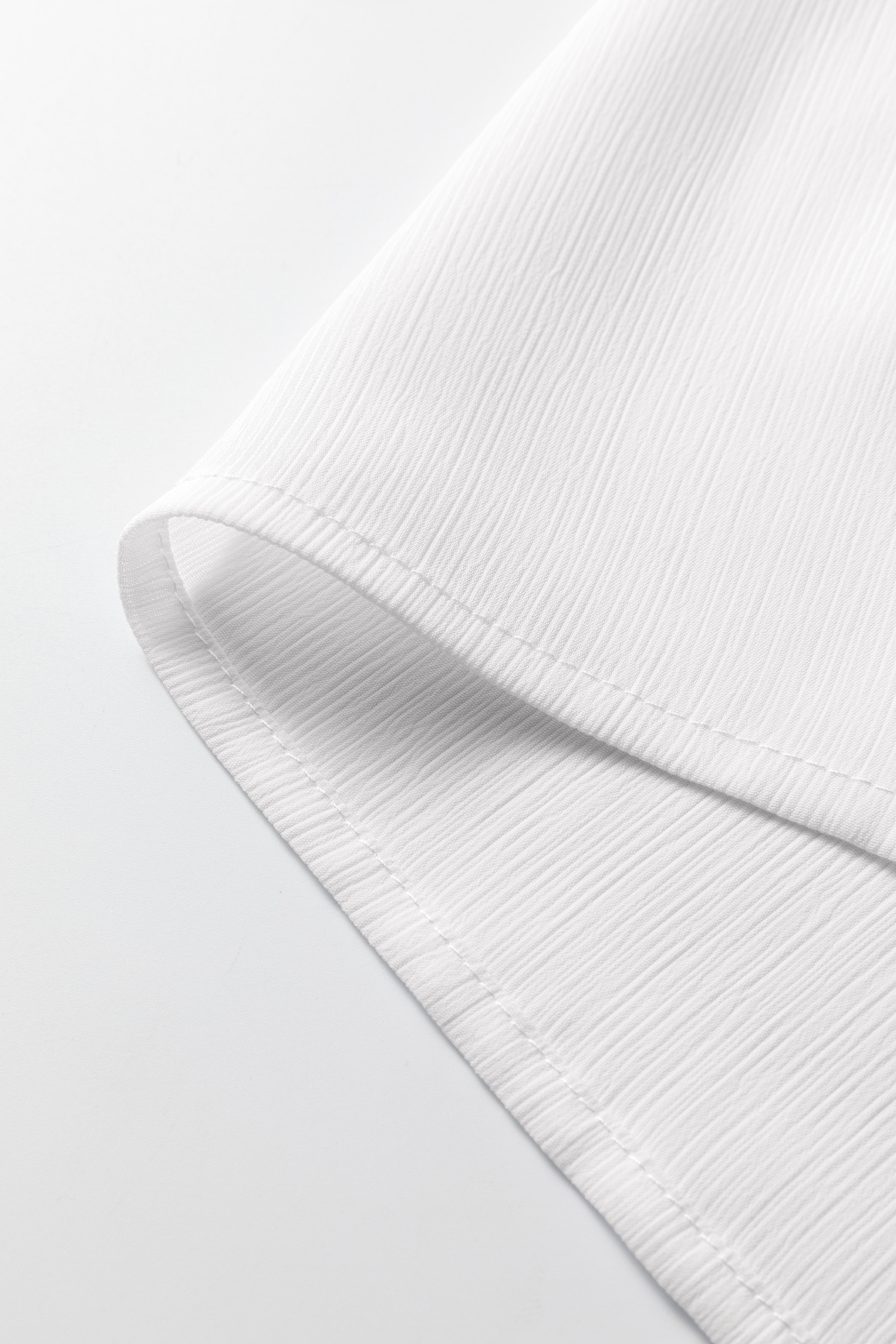 White Smocked Cuffs Semi Sheer Long Sleeve Dolman Blouse