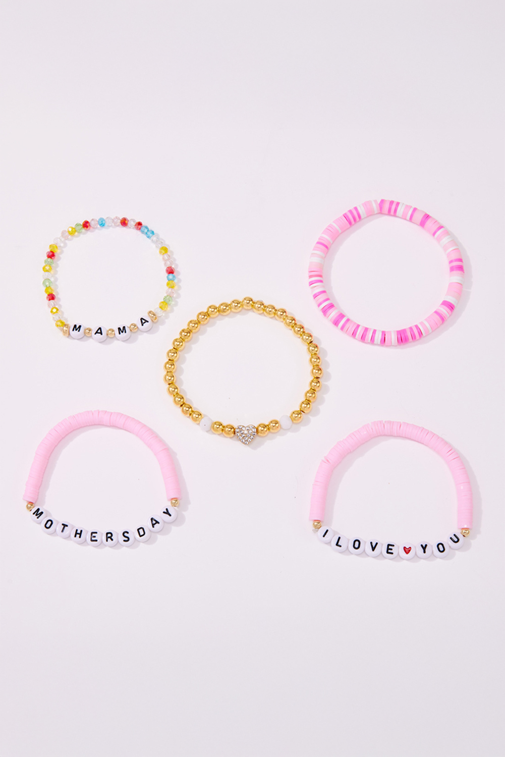 Bonbon Mothers Day Slogan Beaded Multi Layer Bracelet