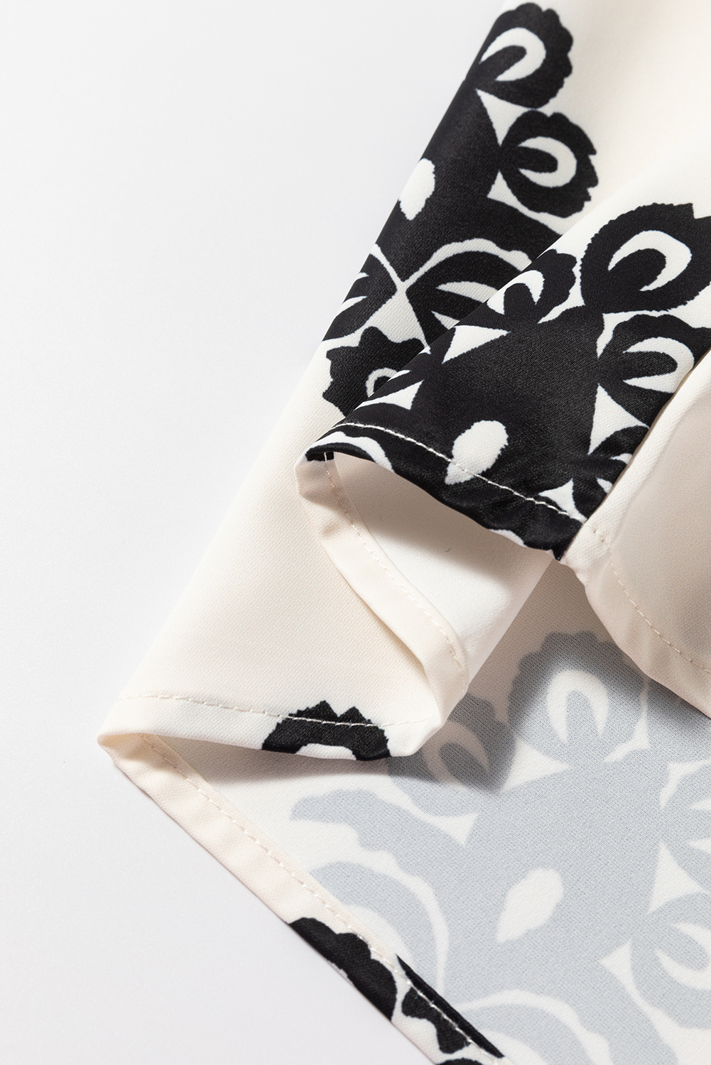 Beige Geometric Printed Sleeveless Hollowed Bowknot Back Mini Dress