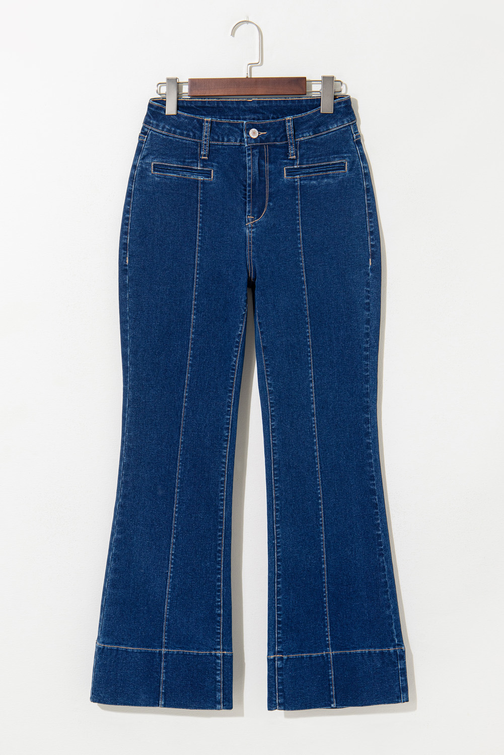 Sail Blue Center Seam Deep Wash Straight Jeans