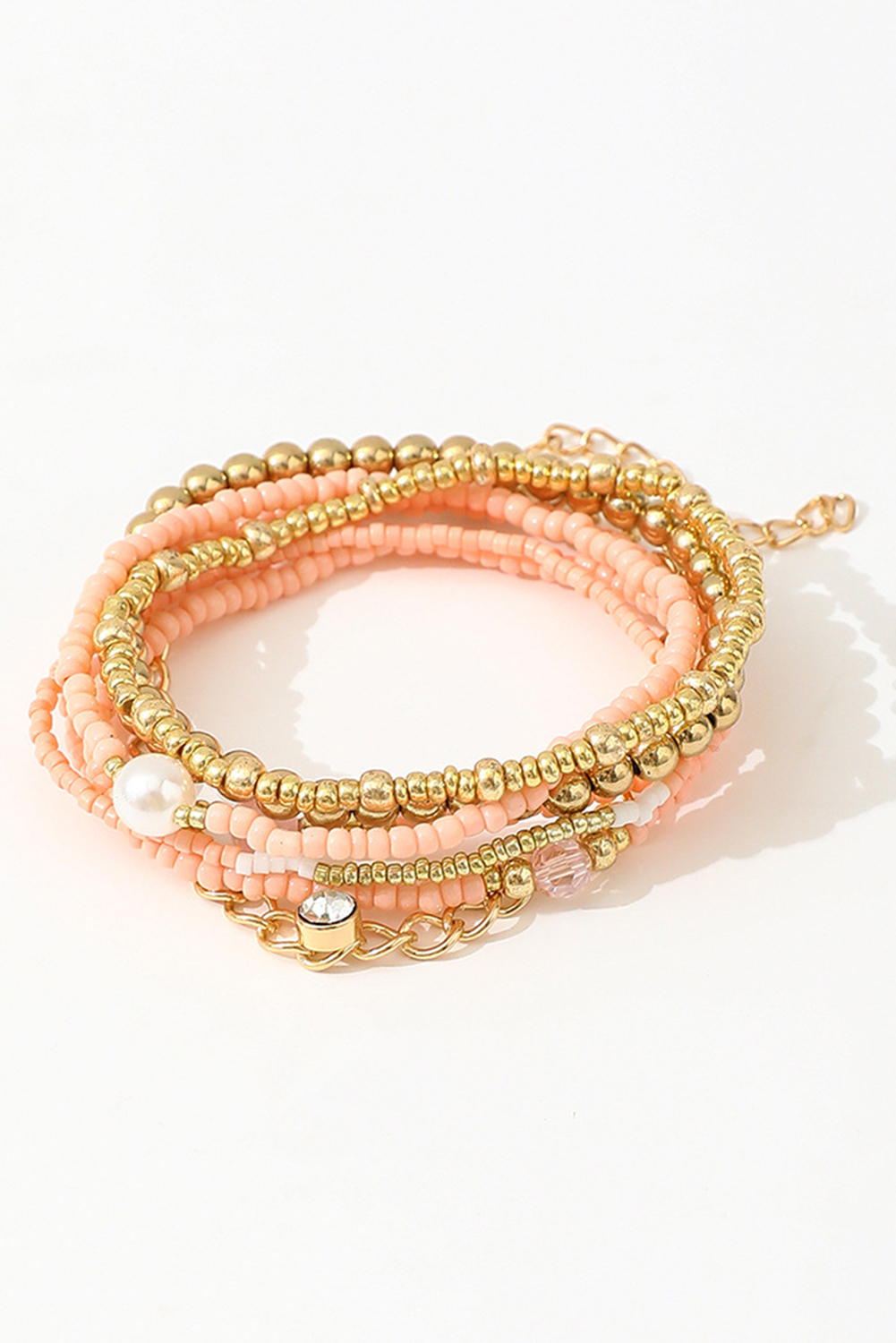 Gold Simple Beaded Multi Layer Bracelet