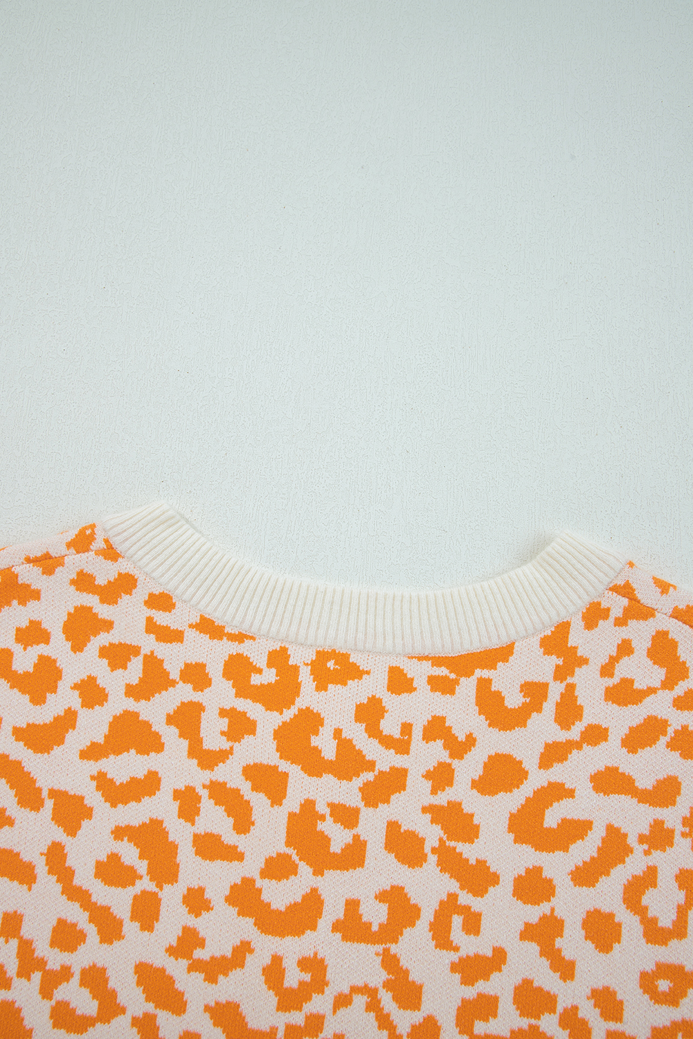 Black Leopard Drop Shoulder Chunky Knitted Cardigan Sweater