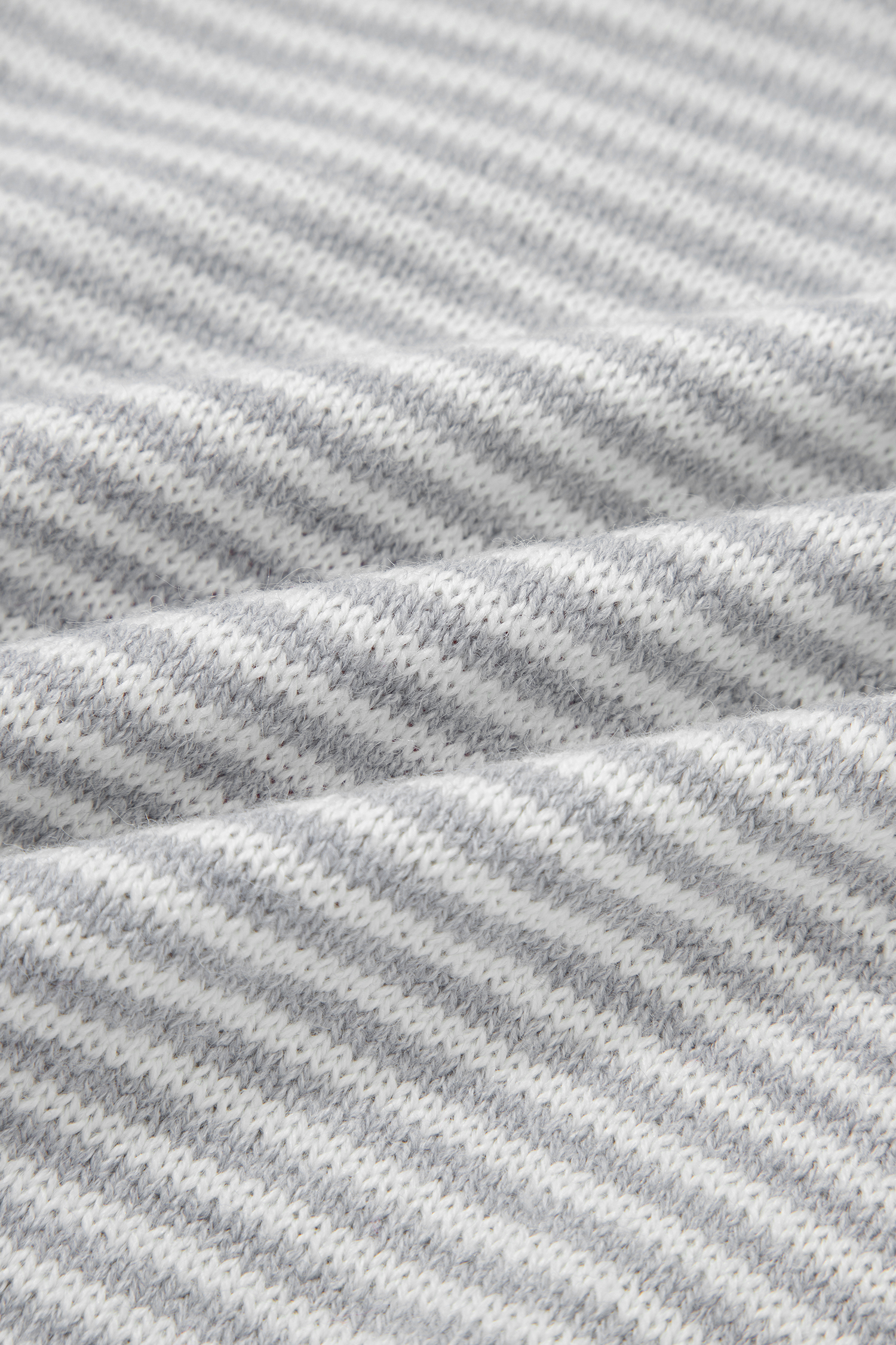 Gray Stripe Contrast Heart Pattern Valentine Knit Sweater