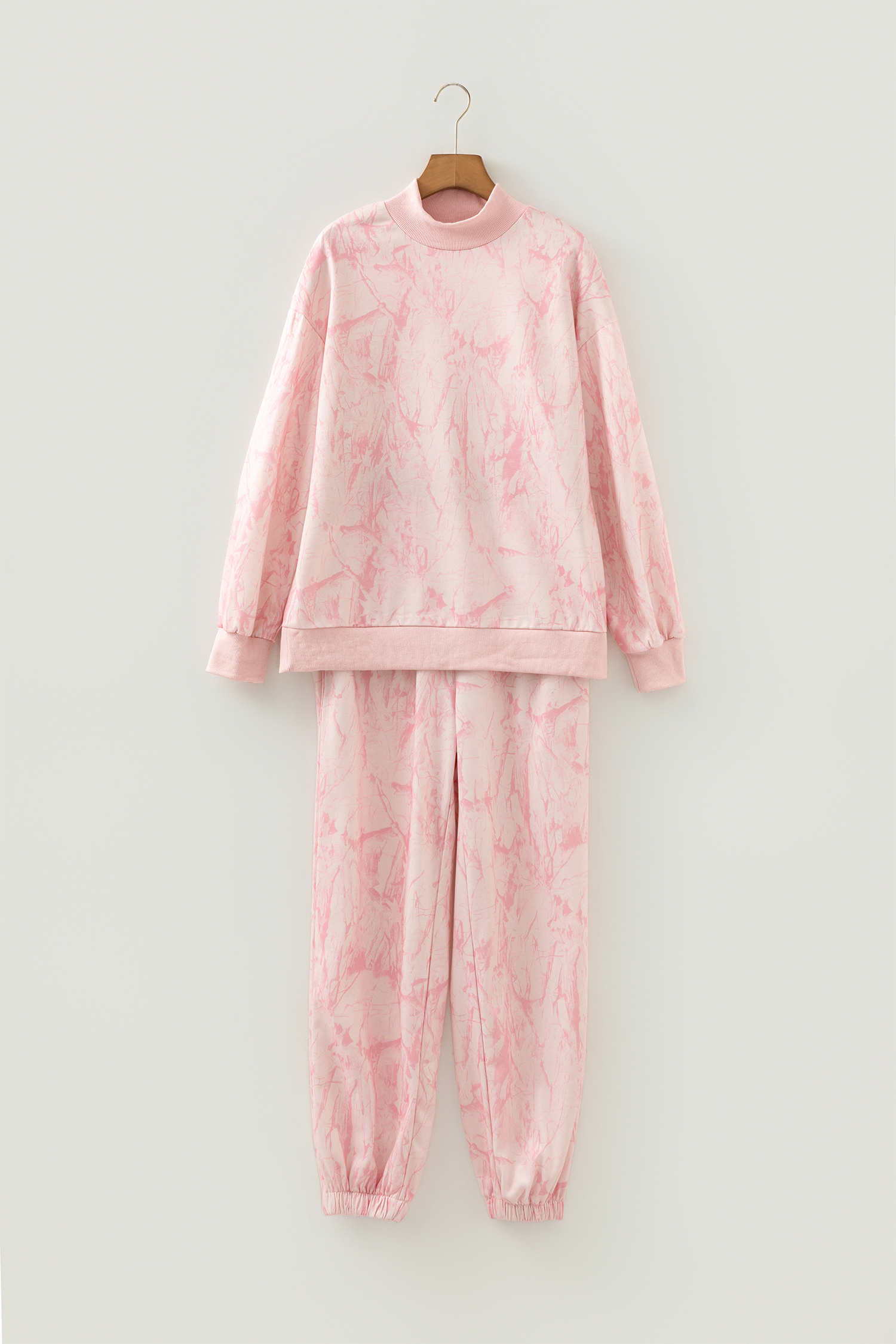 Pink Camo Print Jogger Pants Set