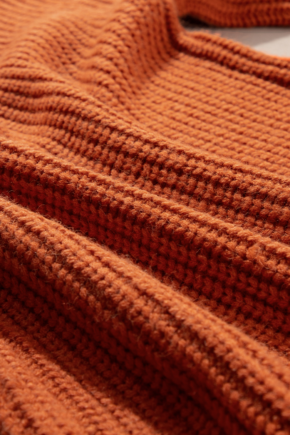 Gold Flame Button Front V Neck Chunky Cardigan Sweater