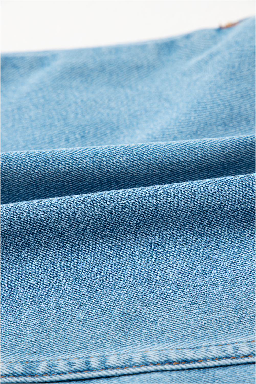 Dusk Blue Acid Wash Bowknot Details High Waist Denim Skirt