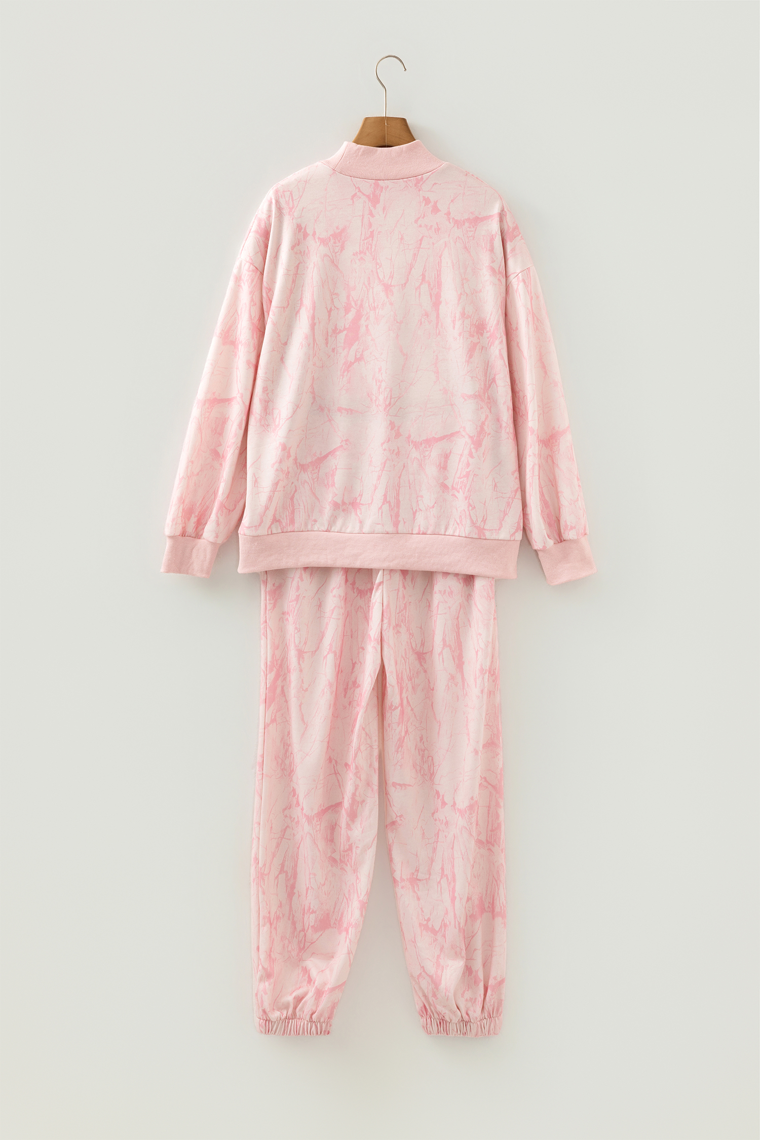 Pink Camo Print Jogger Pants Set