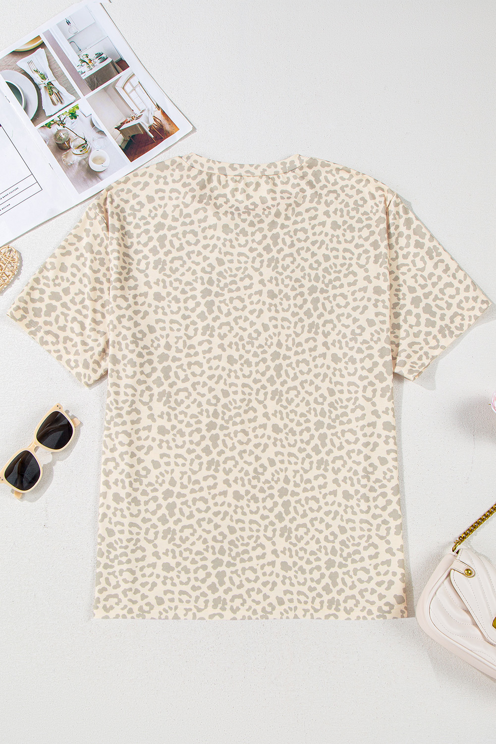 Yellow MAMA Letter Graphic Leopard Loose Tee