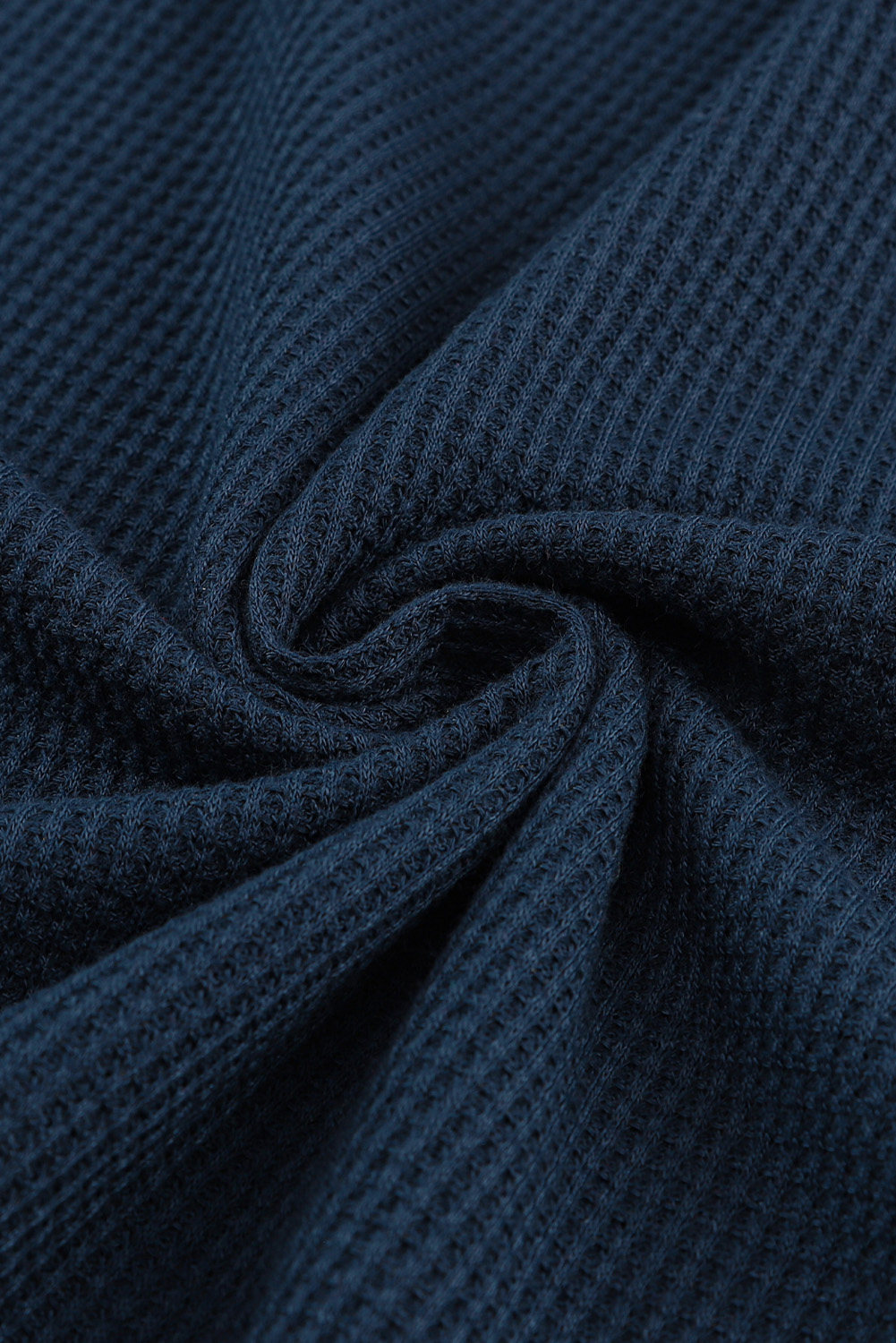 Smoke Gray Textured Round Neck Long Sleeve Top