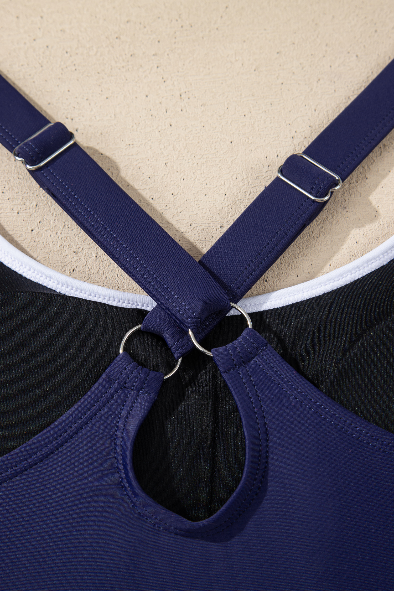 Bright Pink Contrast Edge Ruffled High Waist One Piece Swim Dress