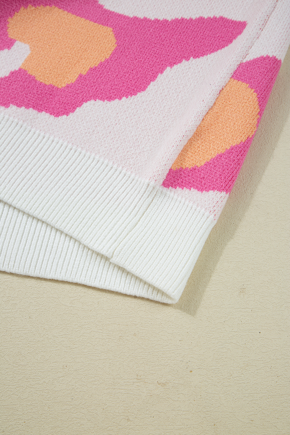 Sachet Pink Playful Leopard Print Drop Shoulder Baggy Sweater