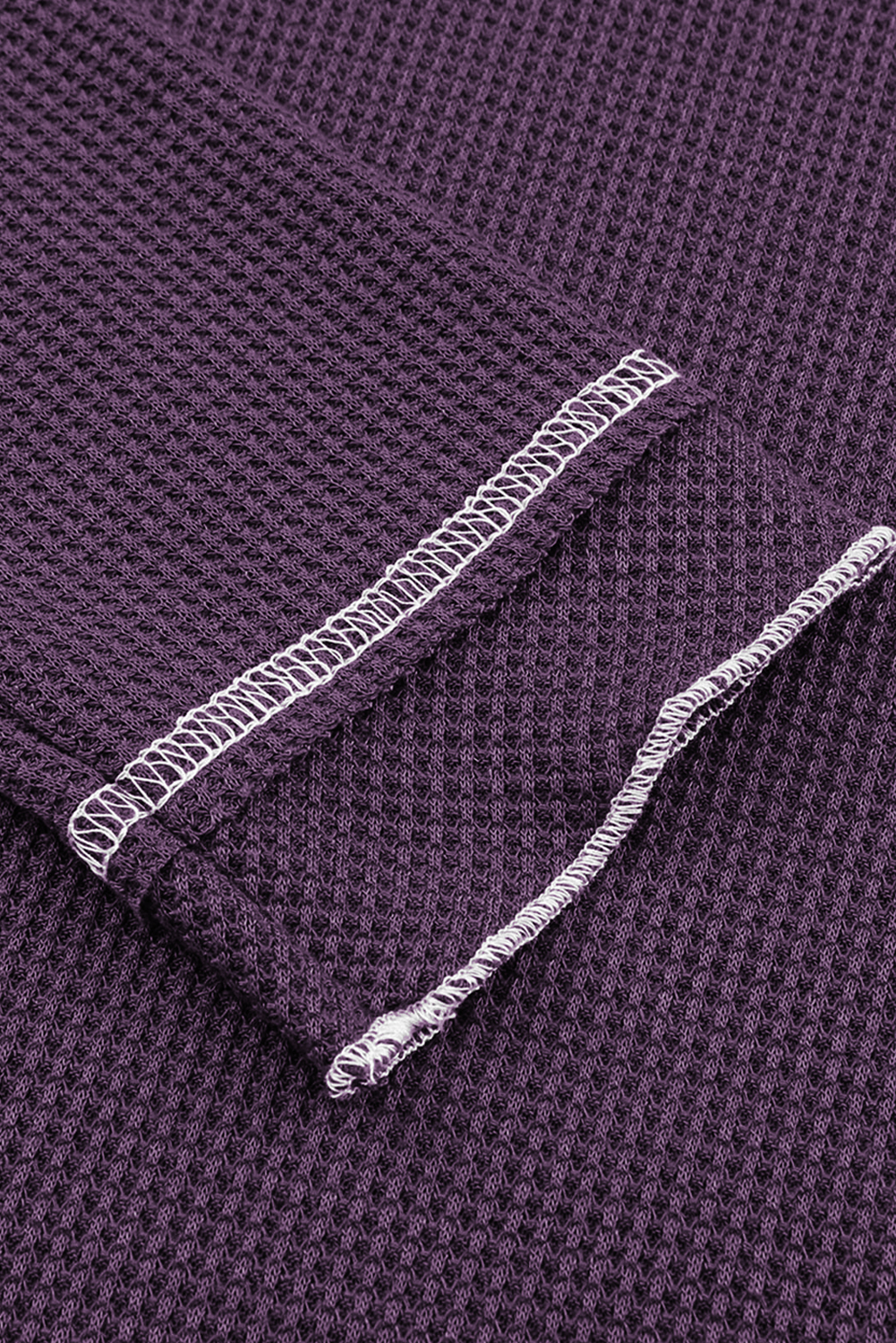 Smoke Gray Textured Round Neck Long Sleeve Top