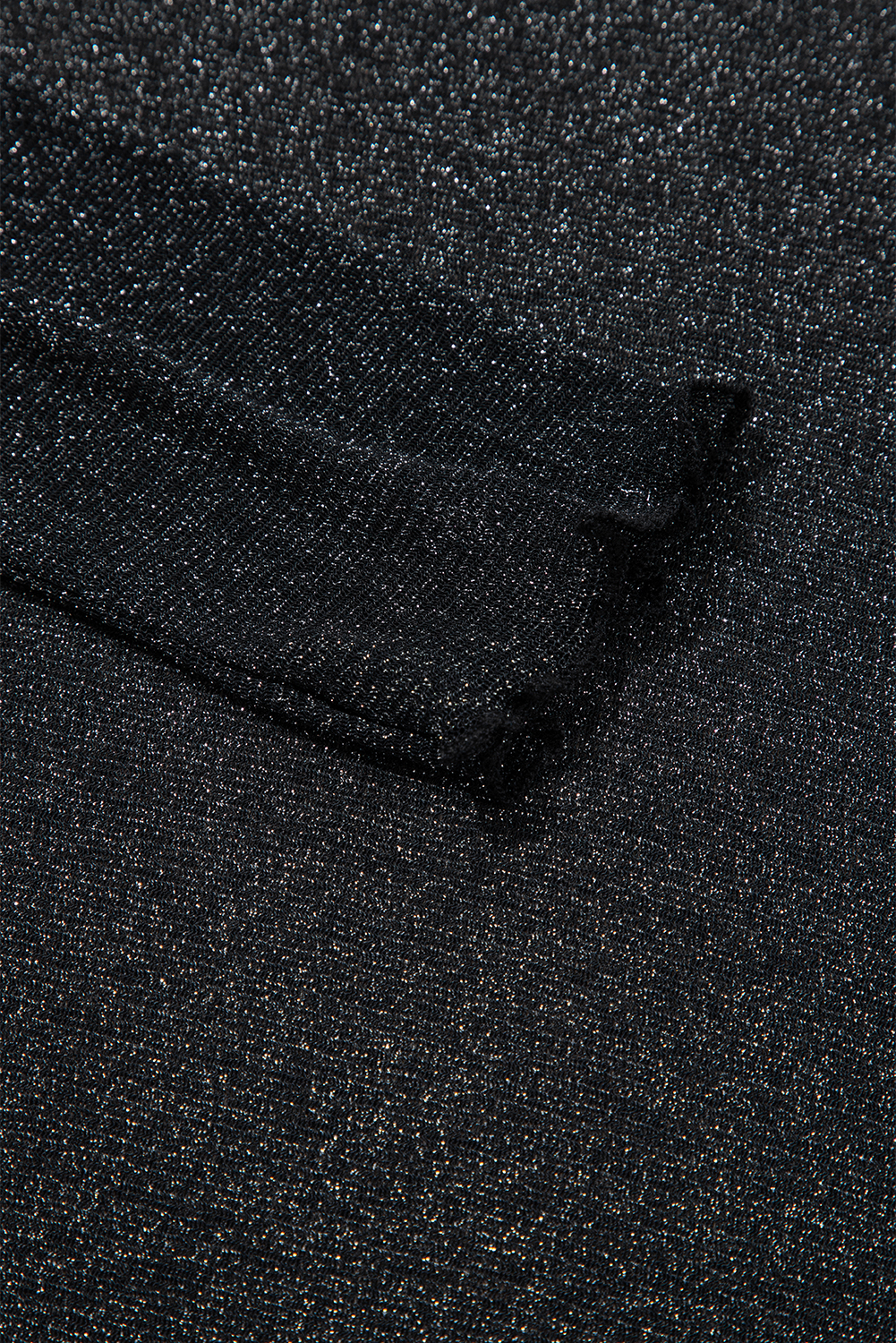 Black Metallic Glitter Mesh Long Sleeve Top