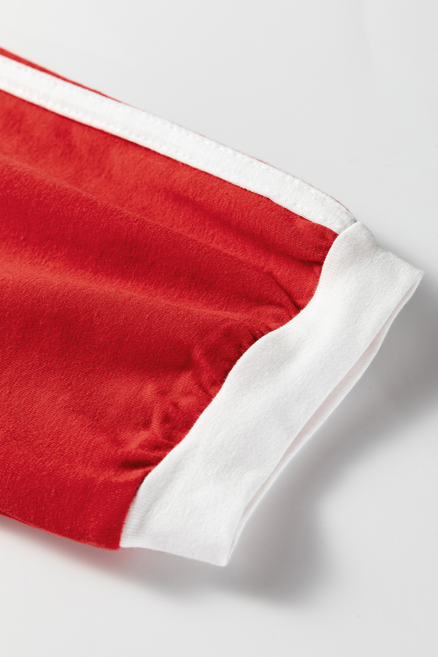 Dark Brown Varsity Striped Accent Contrast Crew Neck Long Sleeve T Shirt