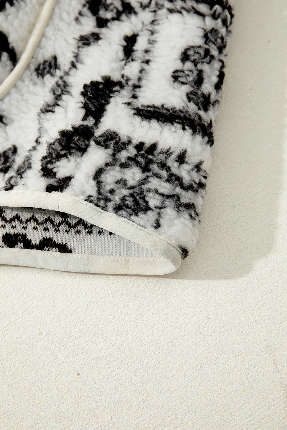 Brown Sherpa Paisley Print Pocketed Western Fashion Vest Jacket