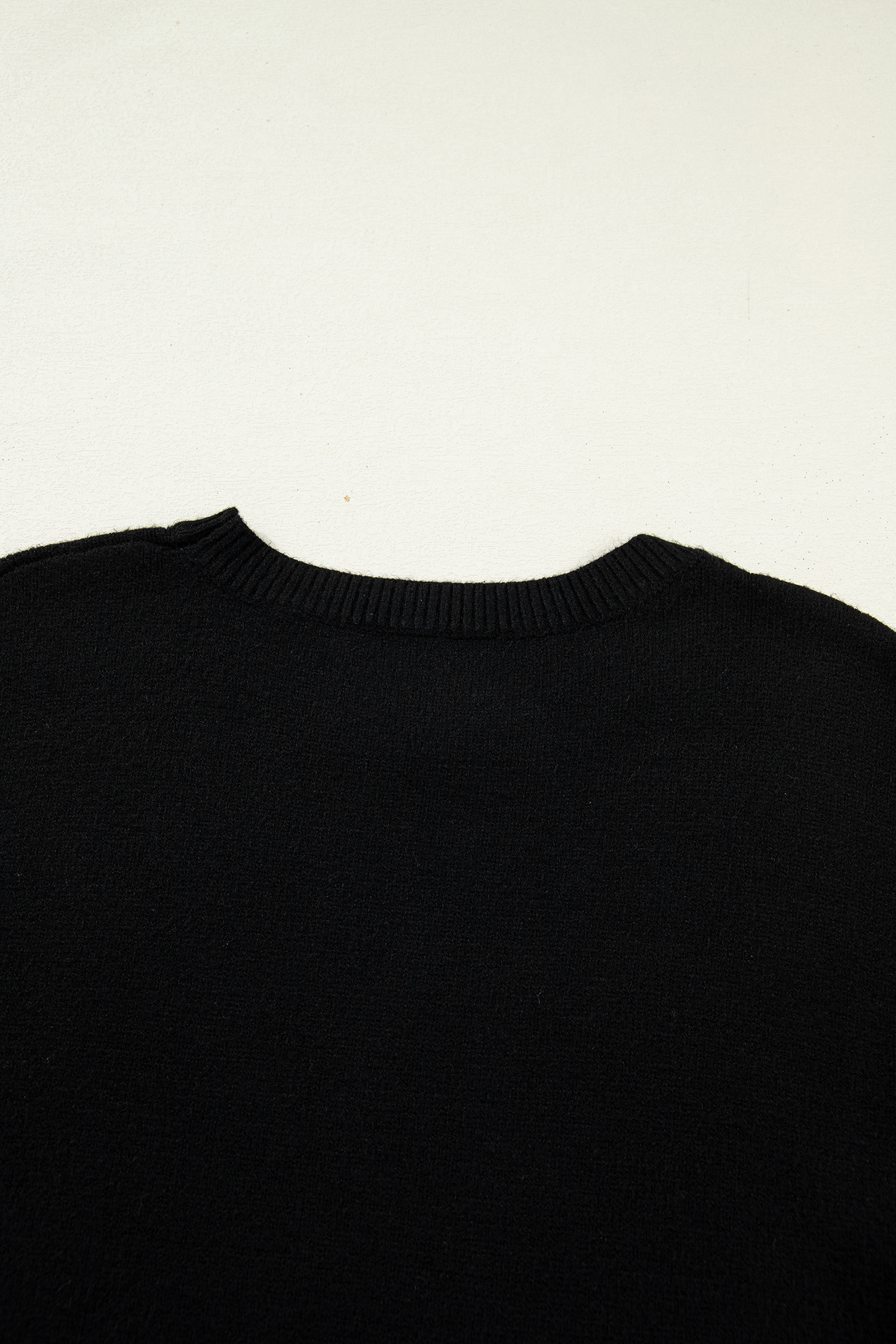 Black Heart Detail Contrast Cuffs Baggy Sweater