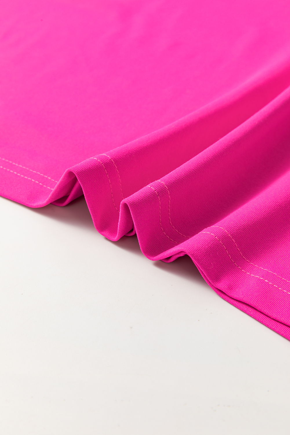 Rose Red Contrast Trim V Neck T-shirt Dress