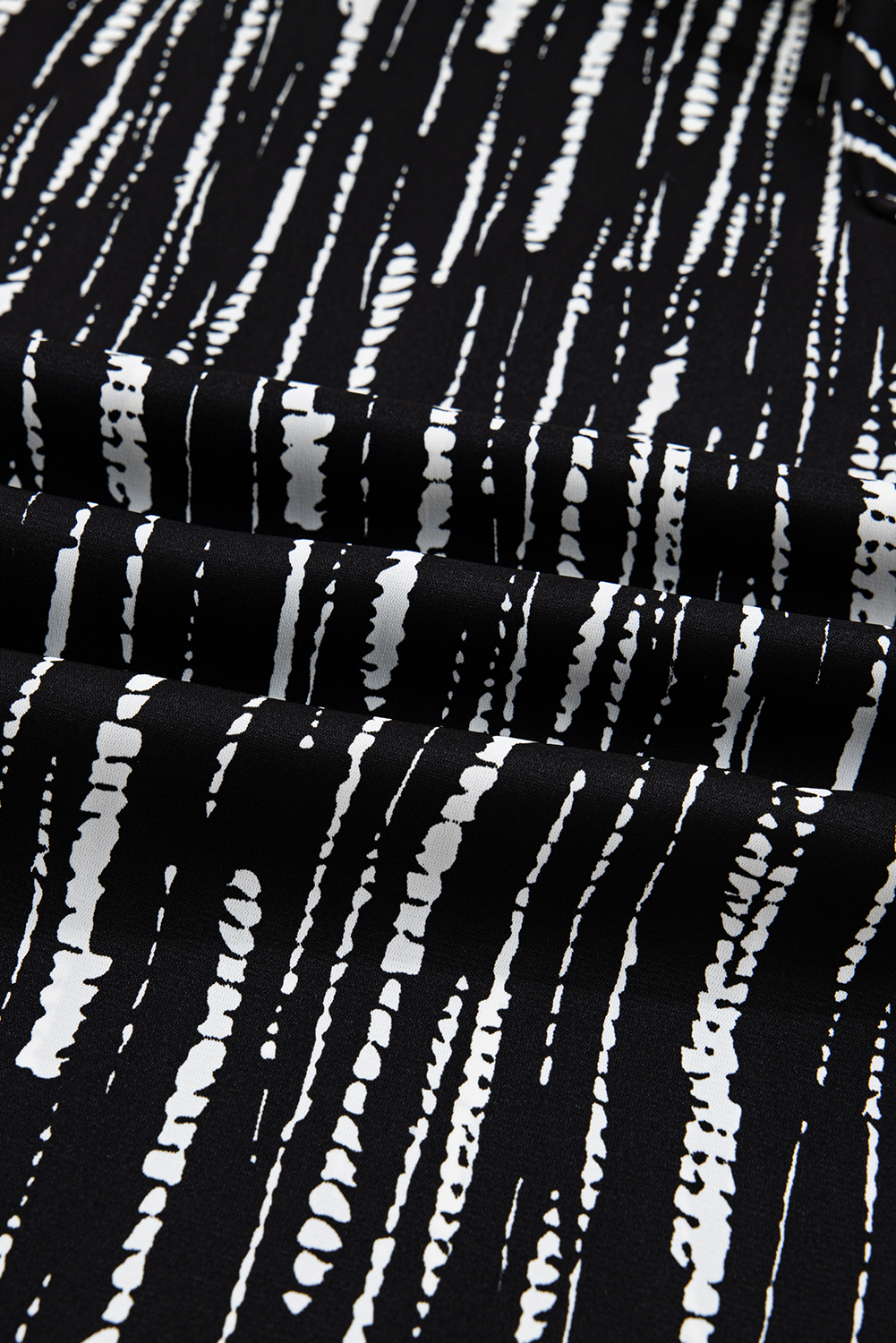 White Abstract Printed V Neck Fall Blouse