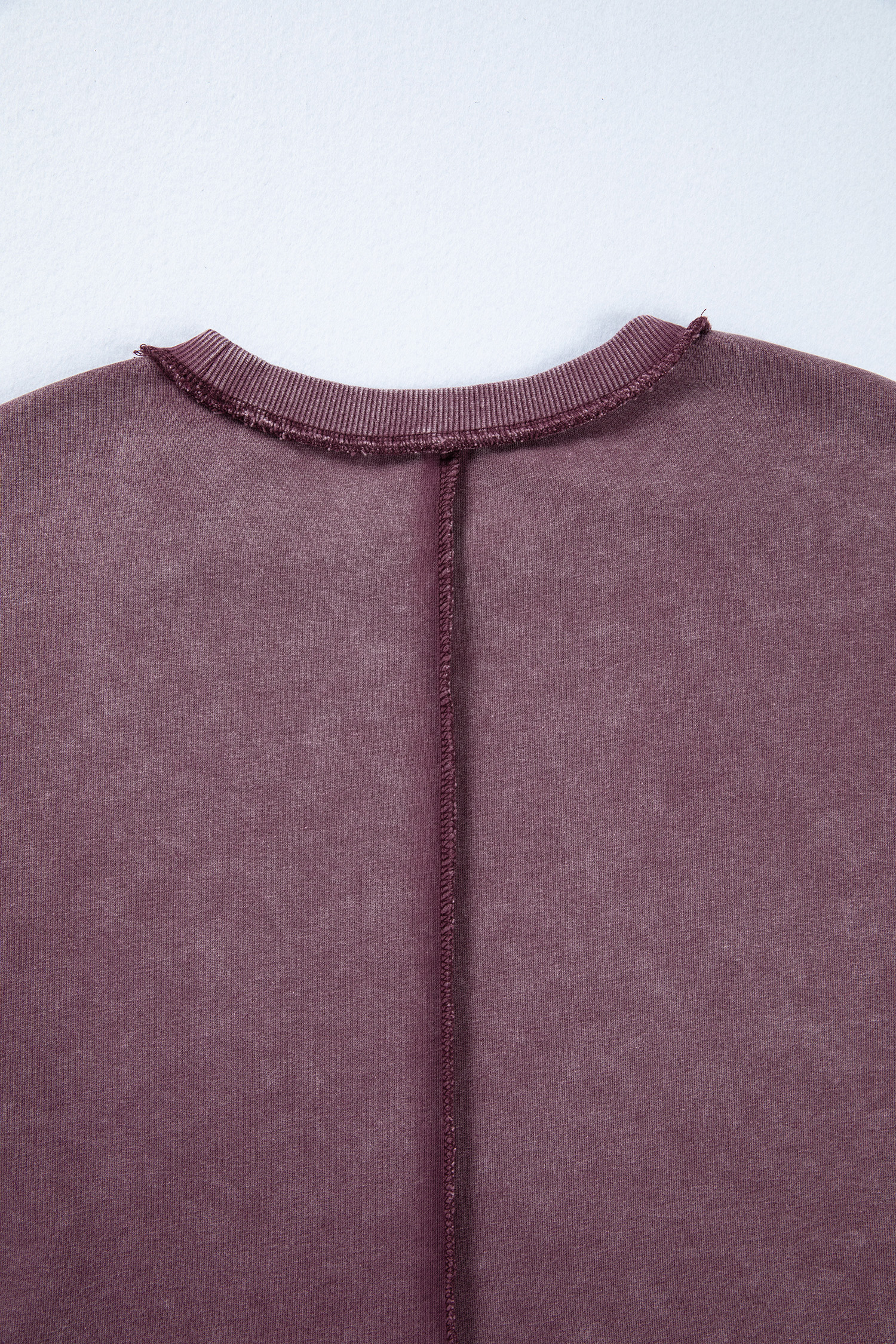 Valerian Mineral Wash Exposed Seam Side Slit Sweatshirt