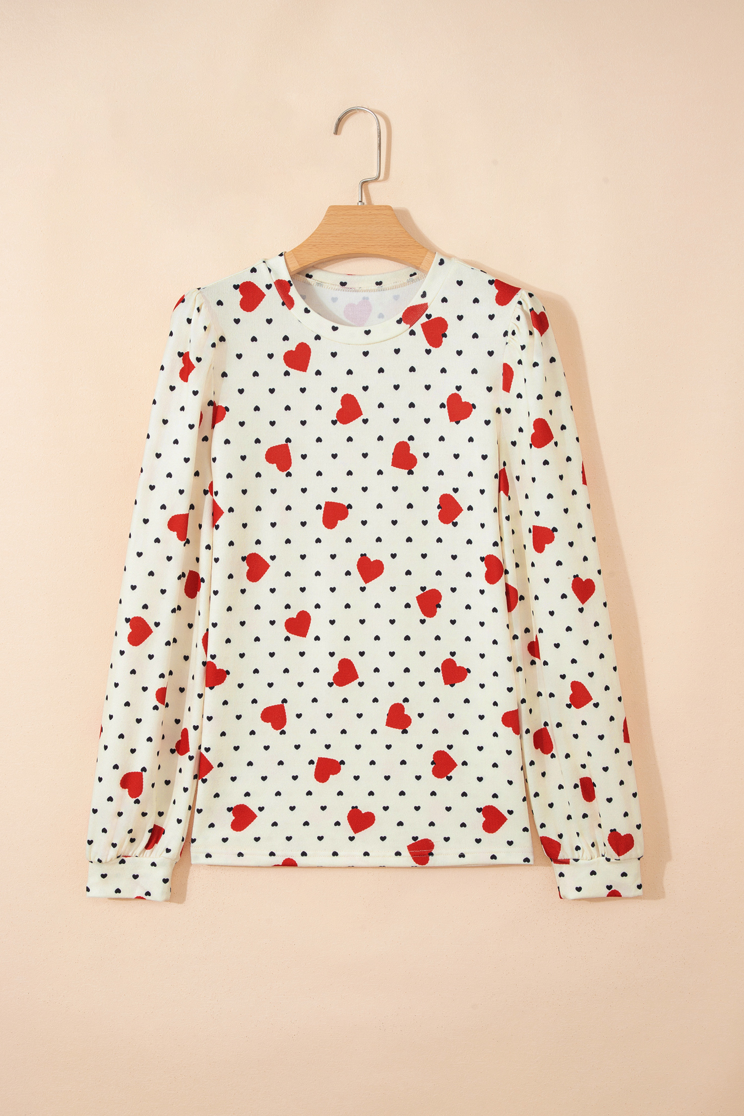 Red Dotted Heart Festive Valentine Blouse