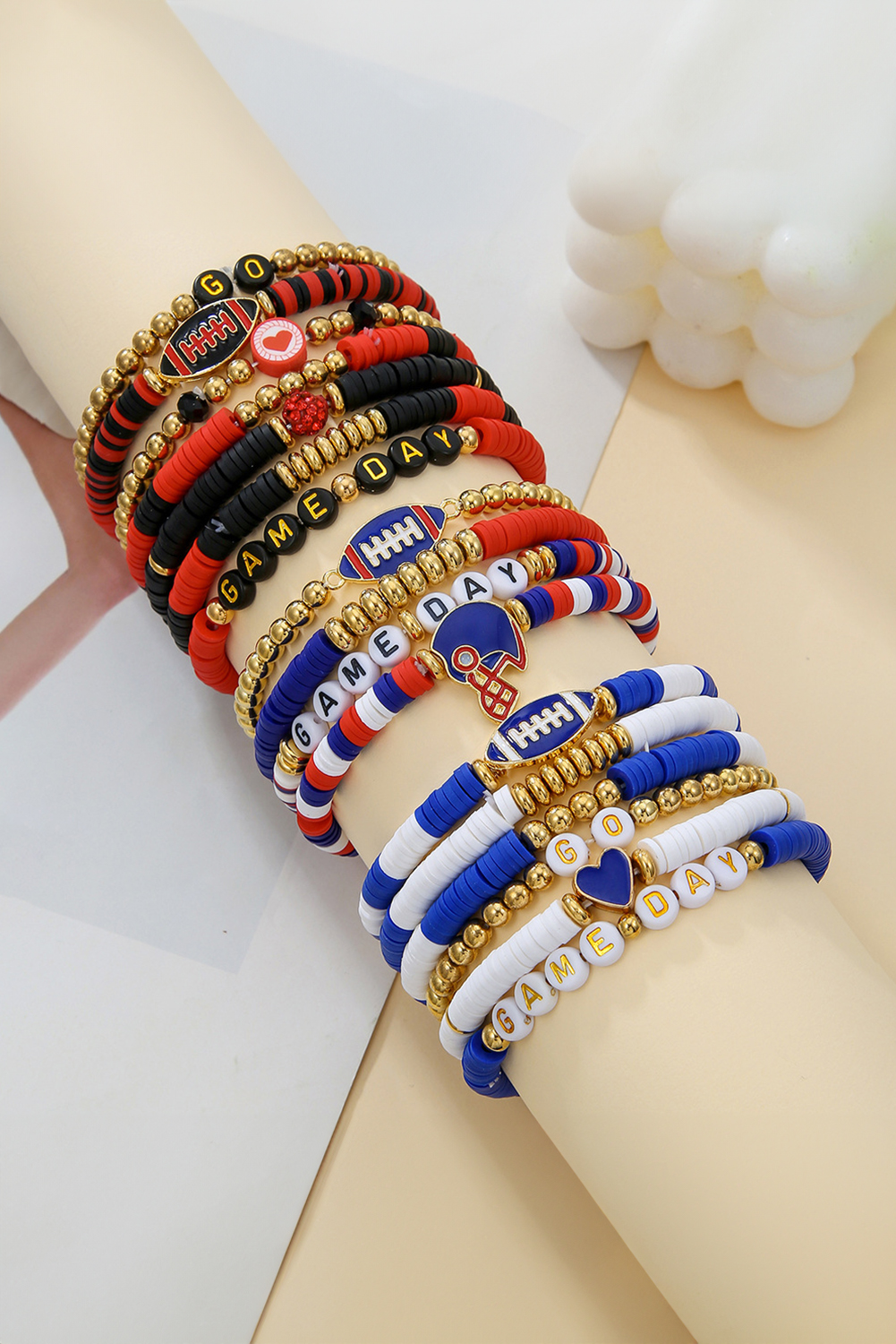 Dark Blue GAME DAY Multilayer Beading Bracelet