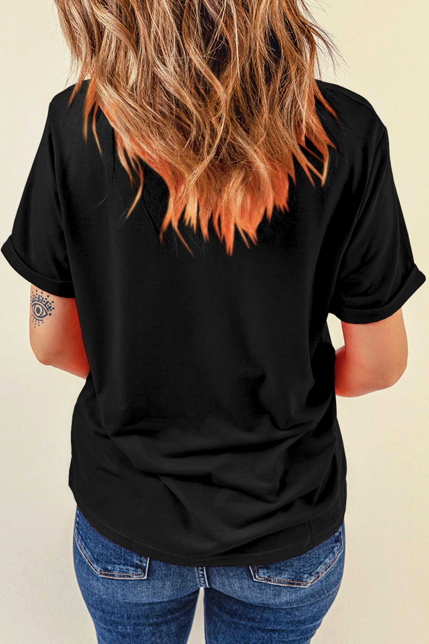 Black Cheers Rhinestone Graphic T Shirt