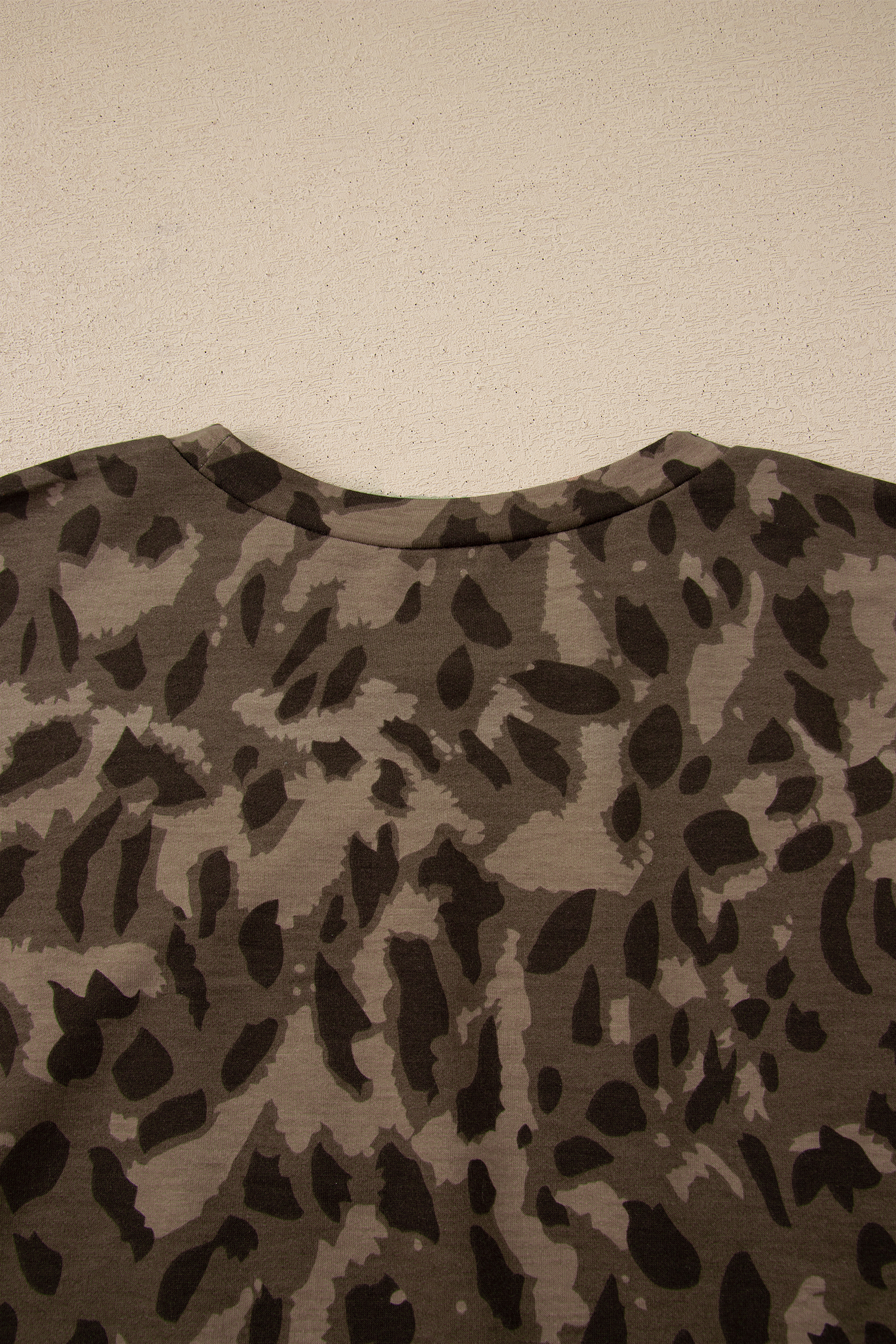 Brown Leopard Loose Tee Drawstring Waist Barrel Pants Set