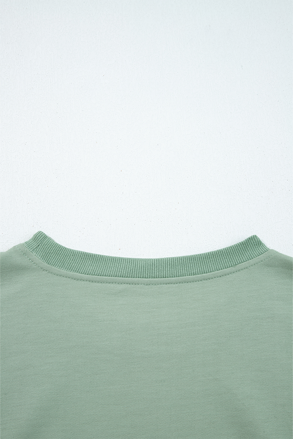 Beige Raw Edge Flower Patch Drop Shoulder Casual Top