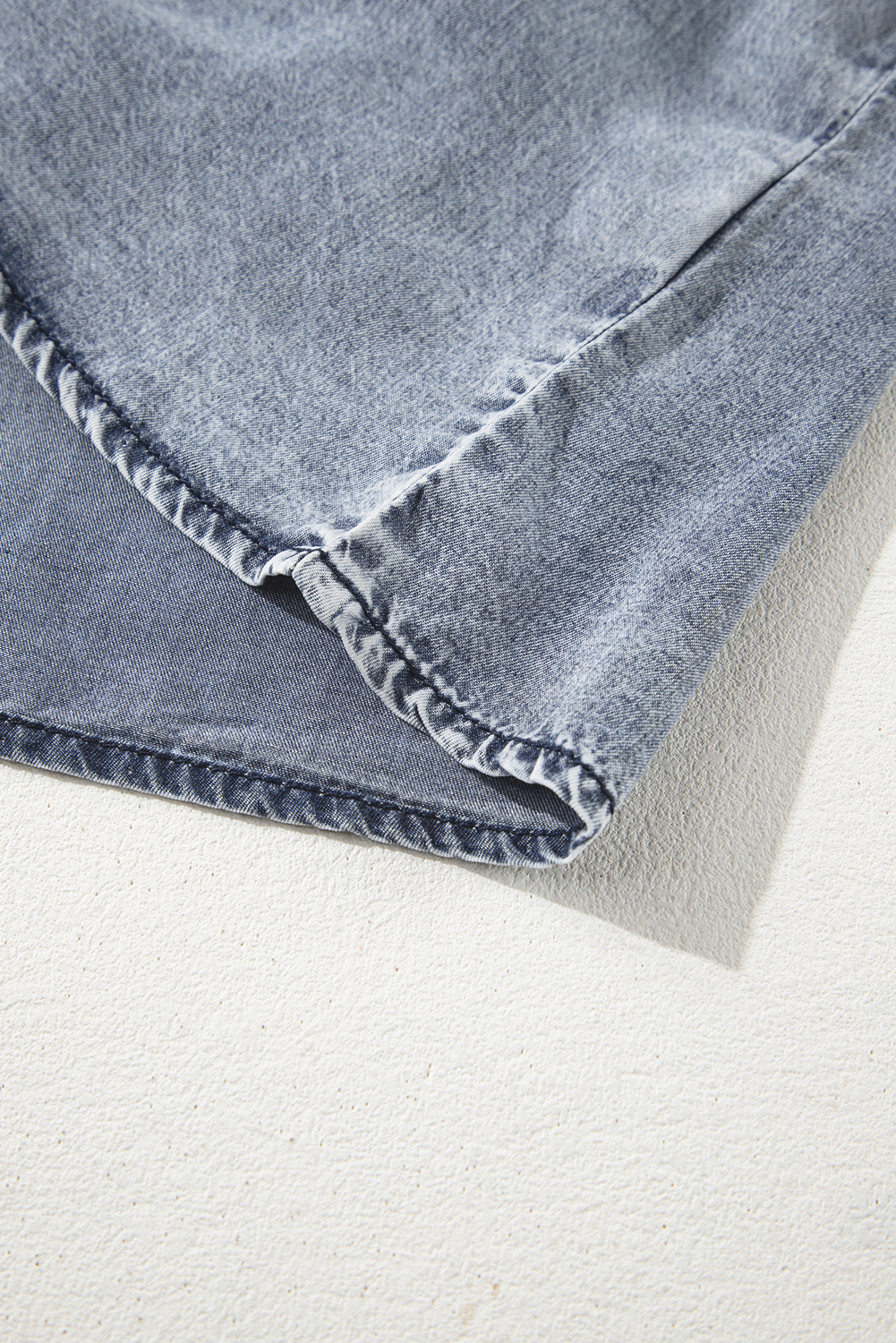 Ashleigh Blue Ruffled Shirred Neckline Sleeveless Denim Tank Top