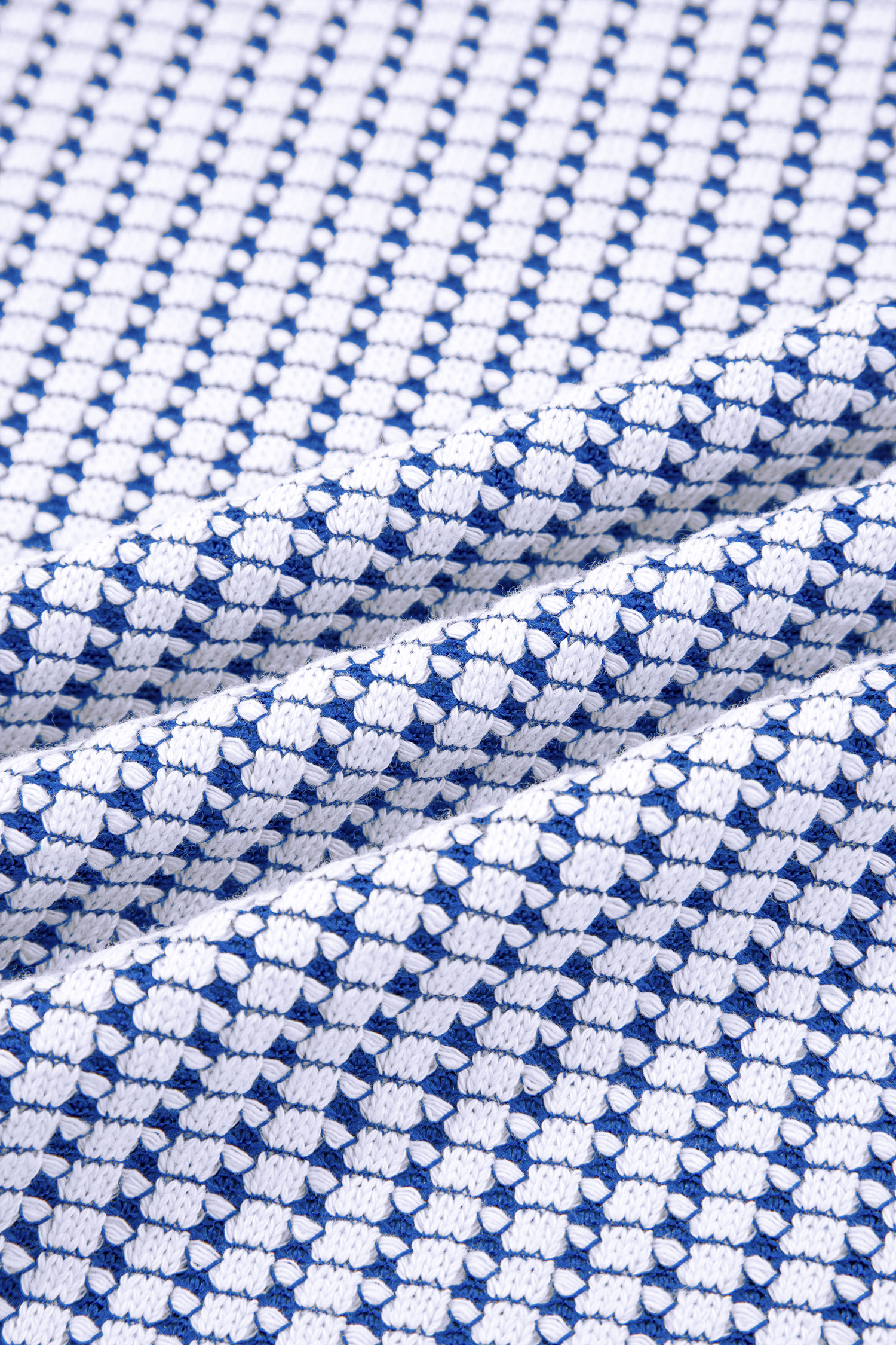 Dark Blue Waffle Knit Exposed Stitching Casual Top with Side Slits