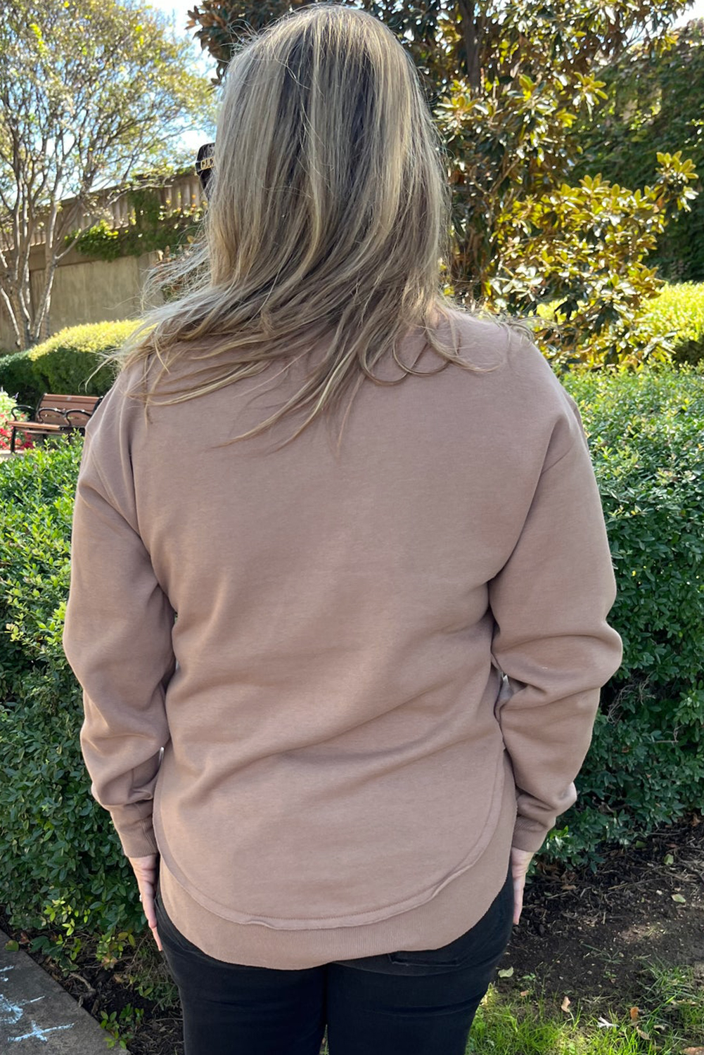 Dark Khaki GOBBLE Letter Graphic Thanksgiving Shift Sweatshirt