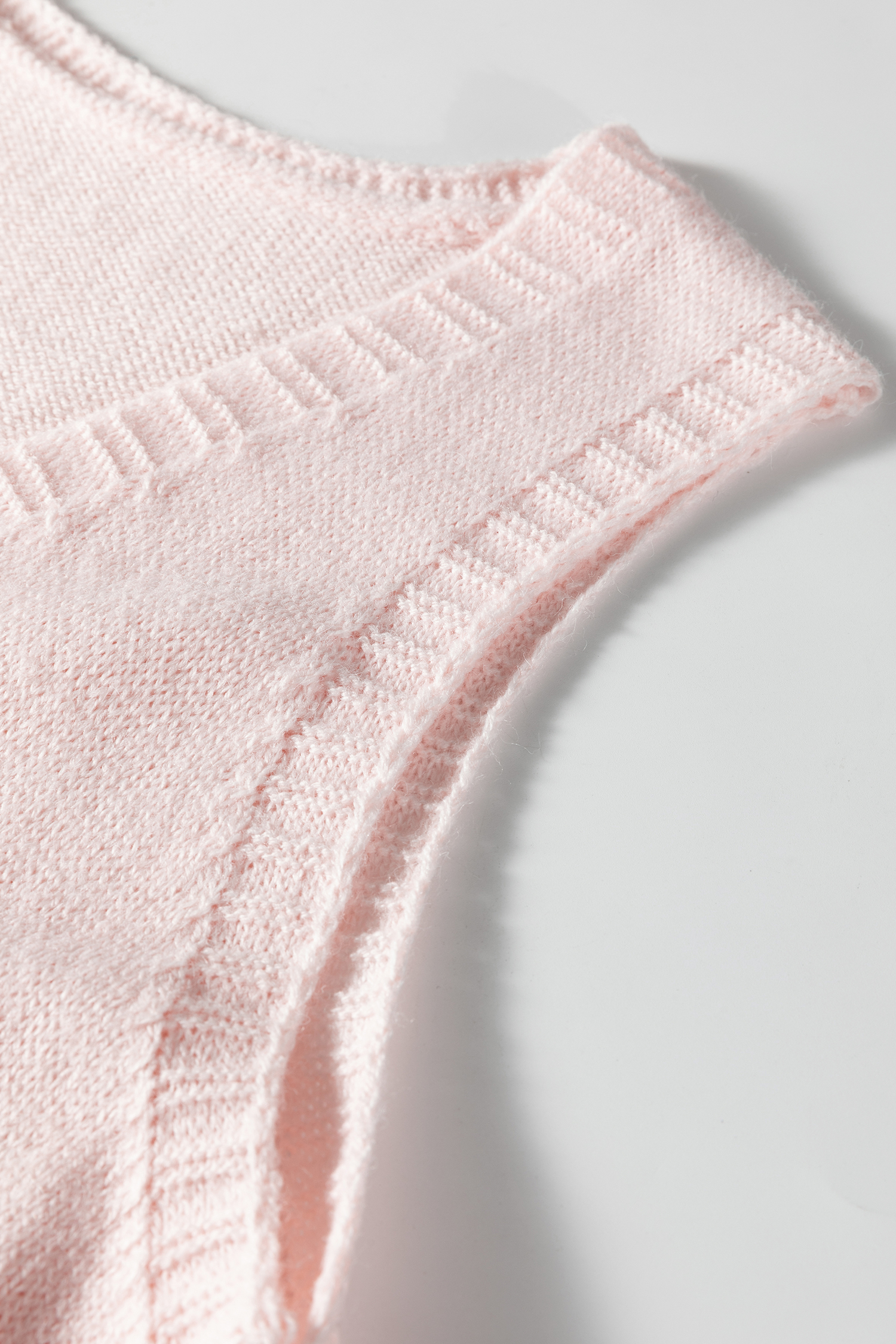 Dark Brown Ribbed Deep V Neckline Front Pocketed Loose Tunic Sweater Vest