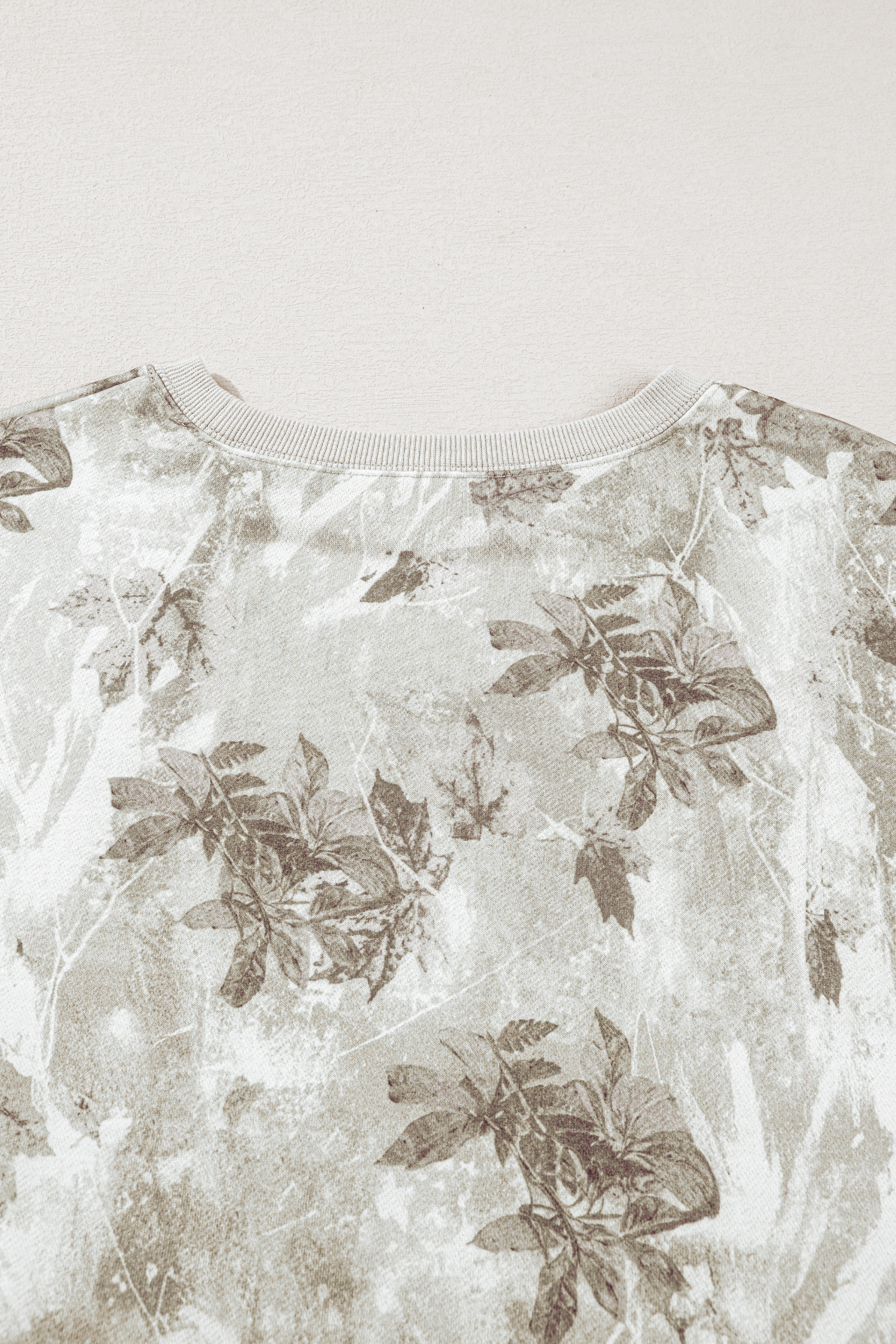 Beige Camo Print Baggy Drawstring Jogger Sweatpants