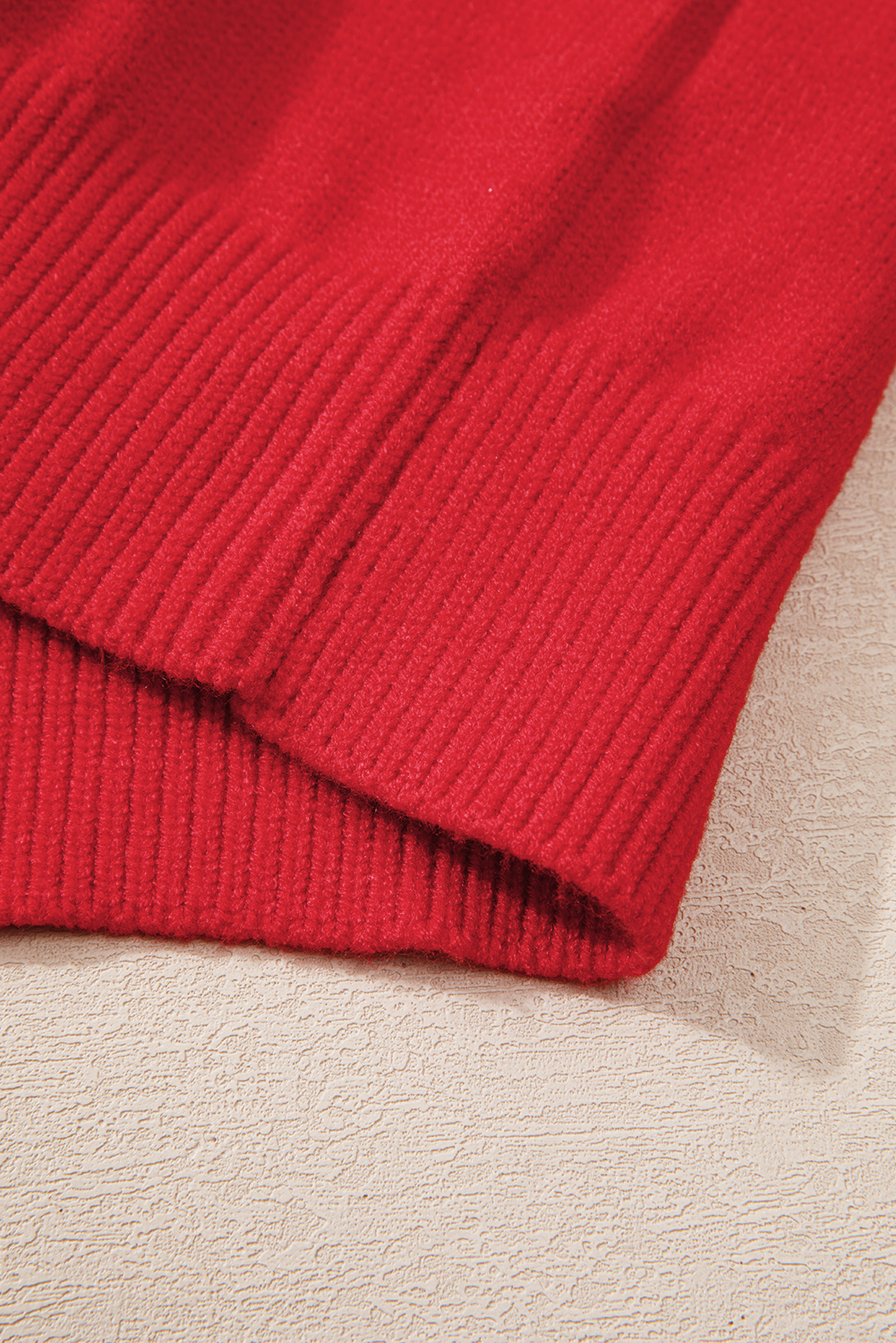 Fiery Red Tinsel Merry Letter Drop Shoulder Baggy Sweater